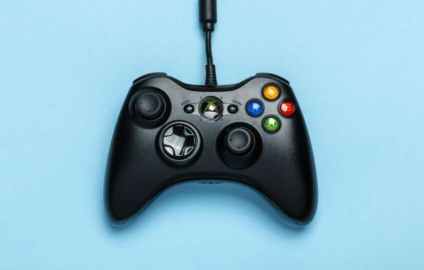 black microsoft xbox game controller