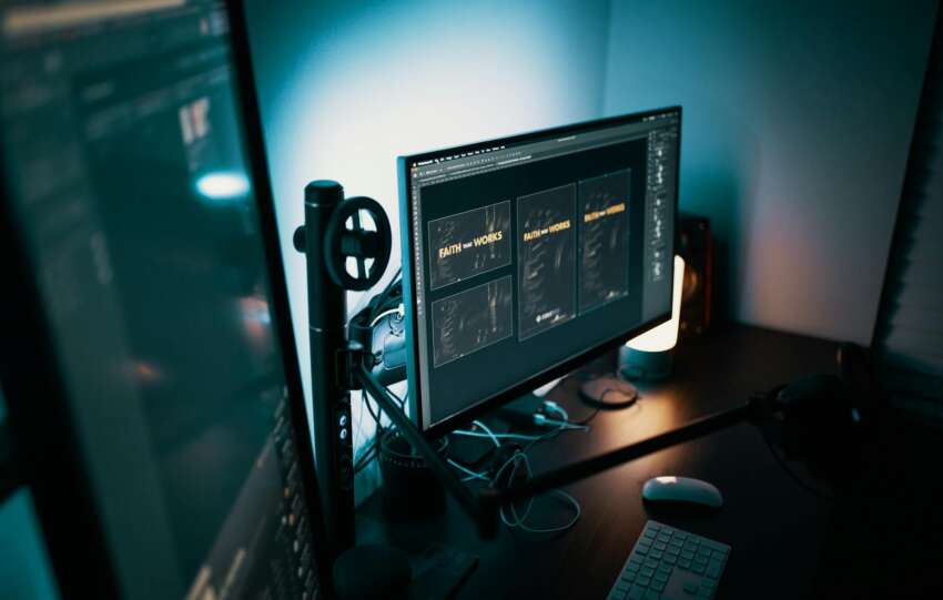 design templates on a flat screen computer monitor